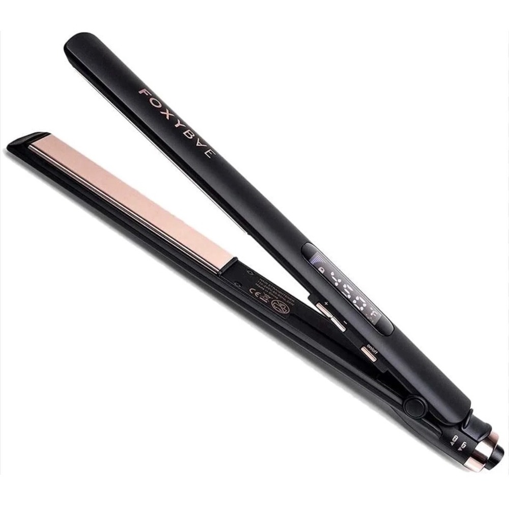 FoxyBae Très Sleek Rose Gold Titanium Flat Iron Hair Straightener NIB